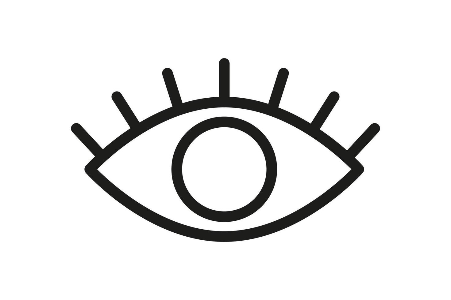 Eye icon with eyelashes. Vector illustration of eye