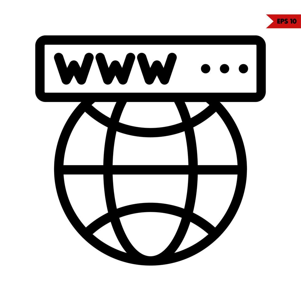website with earth line icon vector