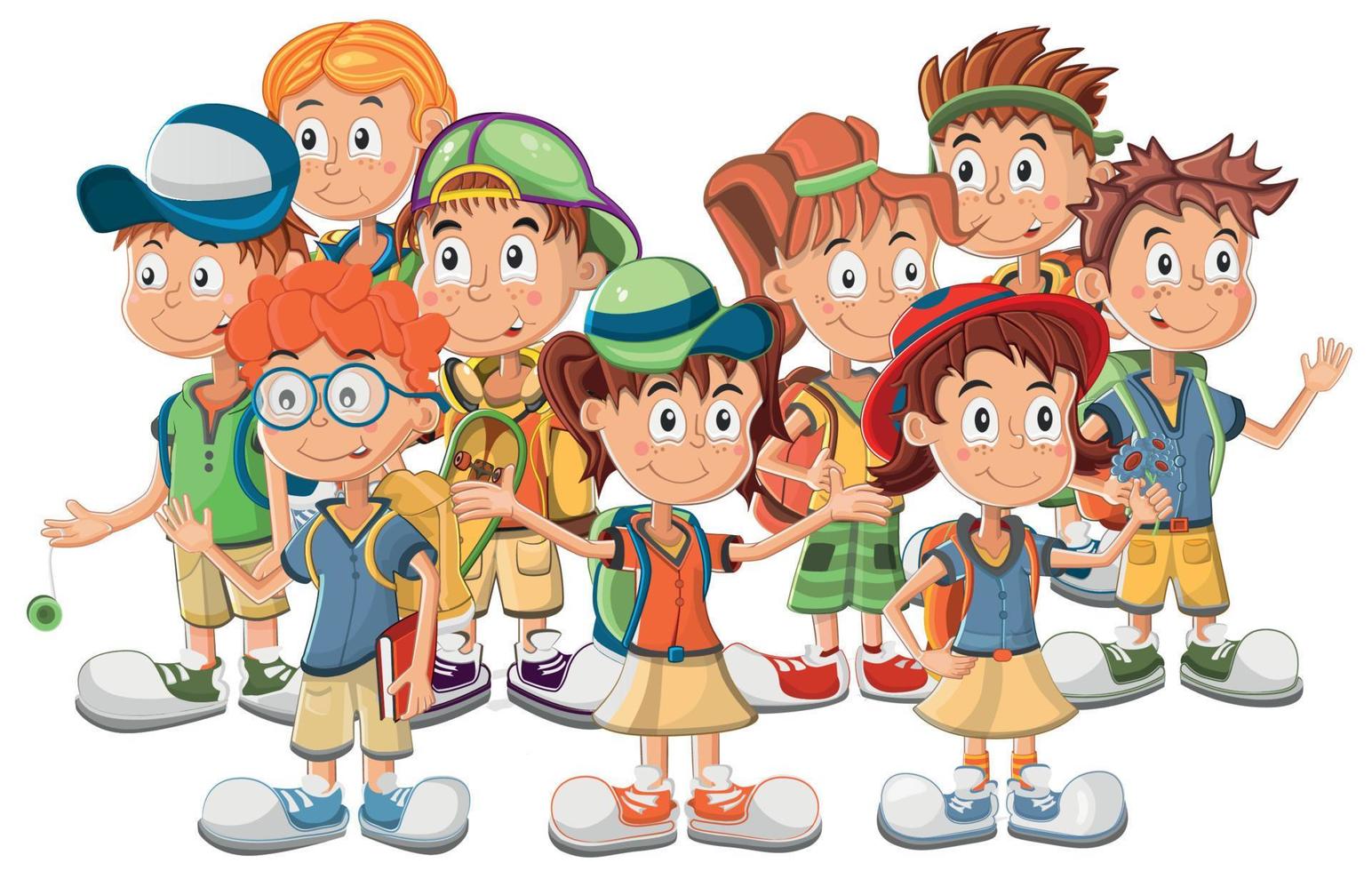 Group of School Children vector illustration