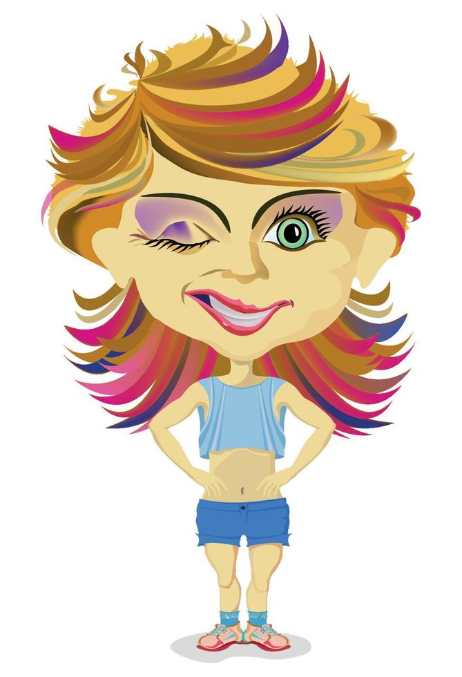 Cartoon girl teenager vector illustration