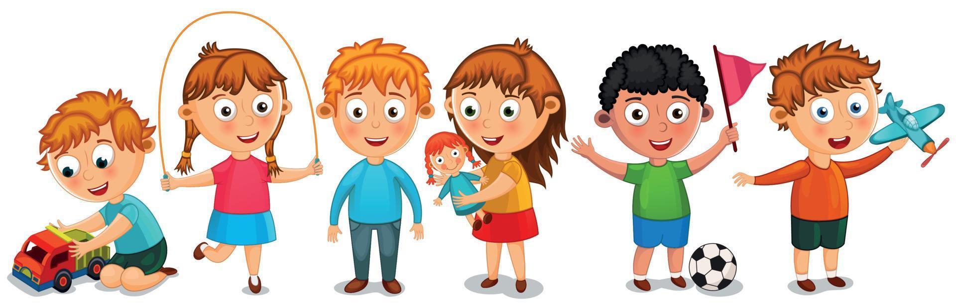 Funny kids isolated vector illustration