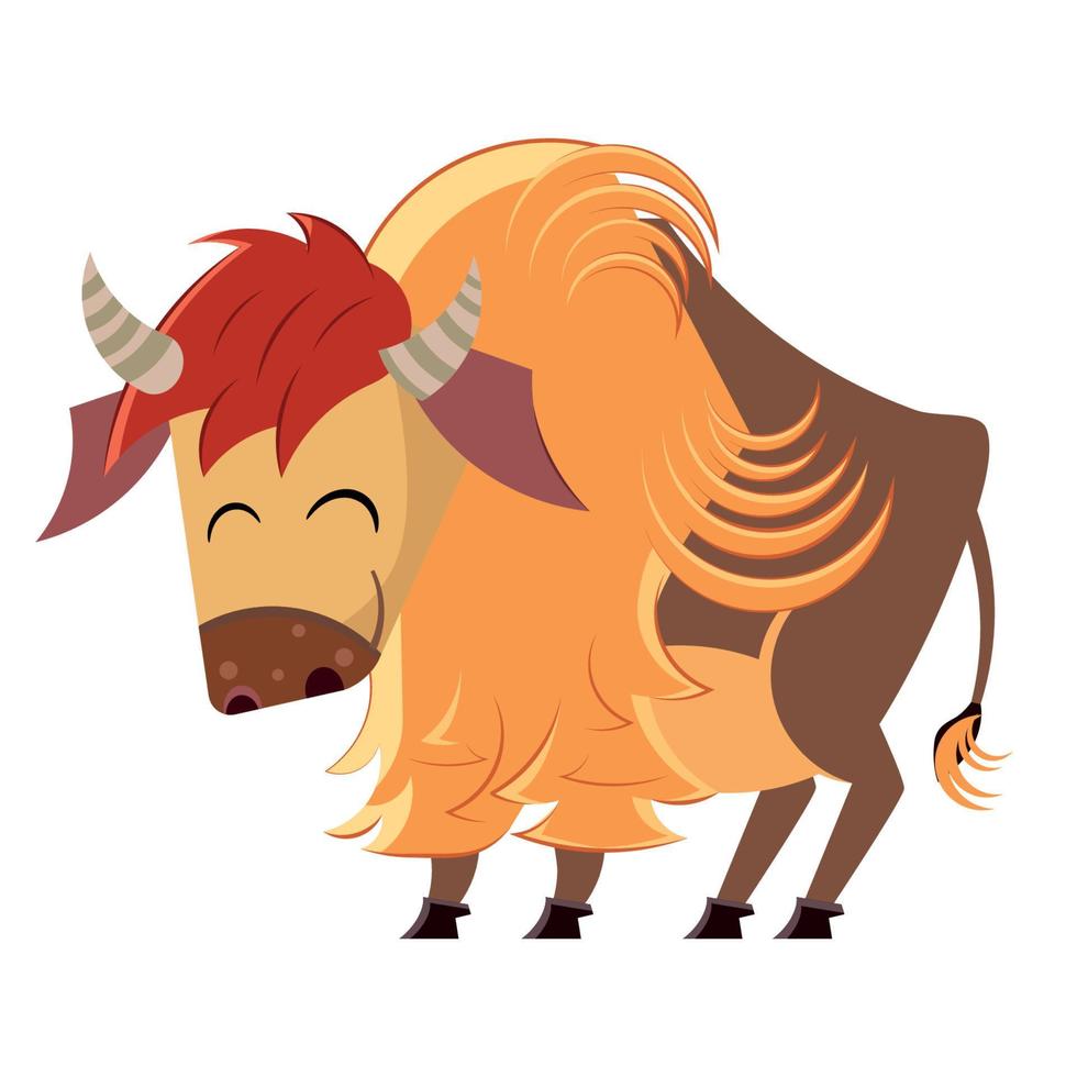 Cartoon buffalo vector illustration