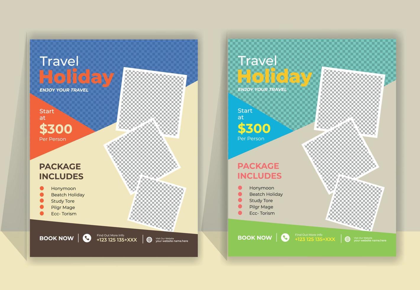 Travel poster or flyer pamphlet brochure design. Travel flyer template for travel agency vector