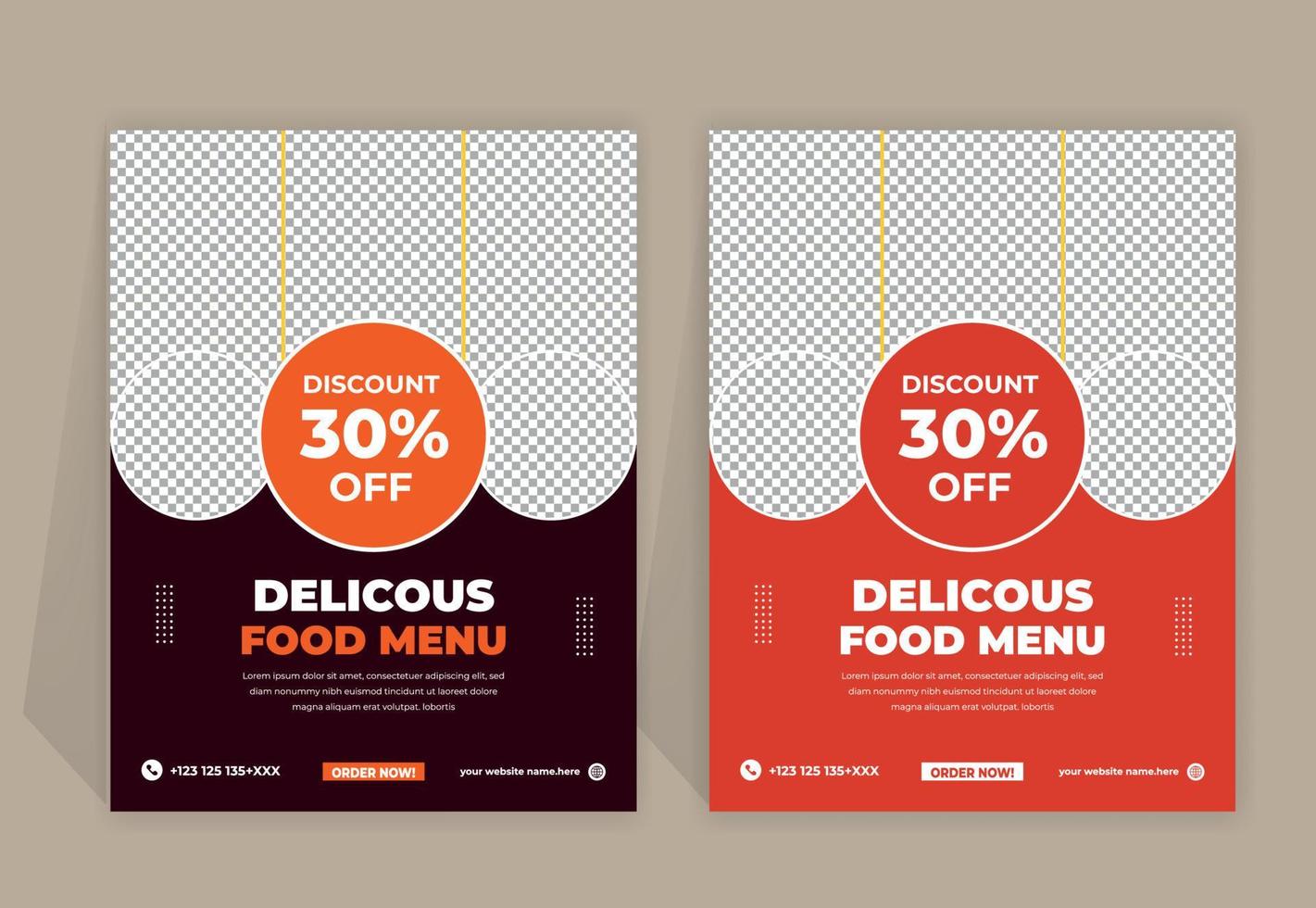 Fast Food Flyer Design Template cooking, cafe and restaurant menu, food ordering, junk food. Vector illustration for banner, poster, flyer, cover, menu, brochure