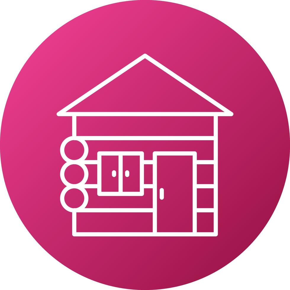 Wood Cabin Icon Style vector