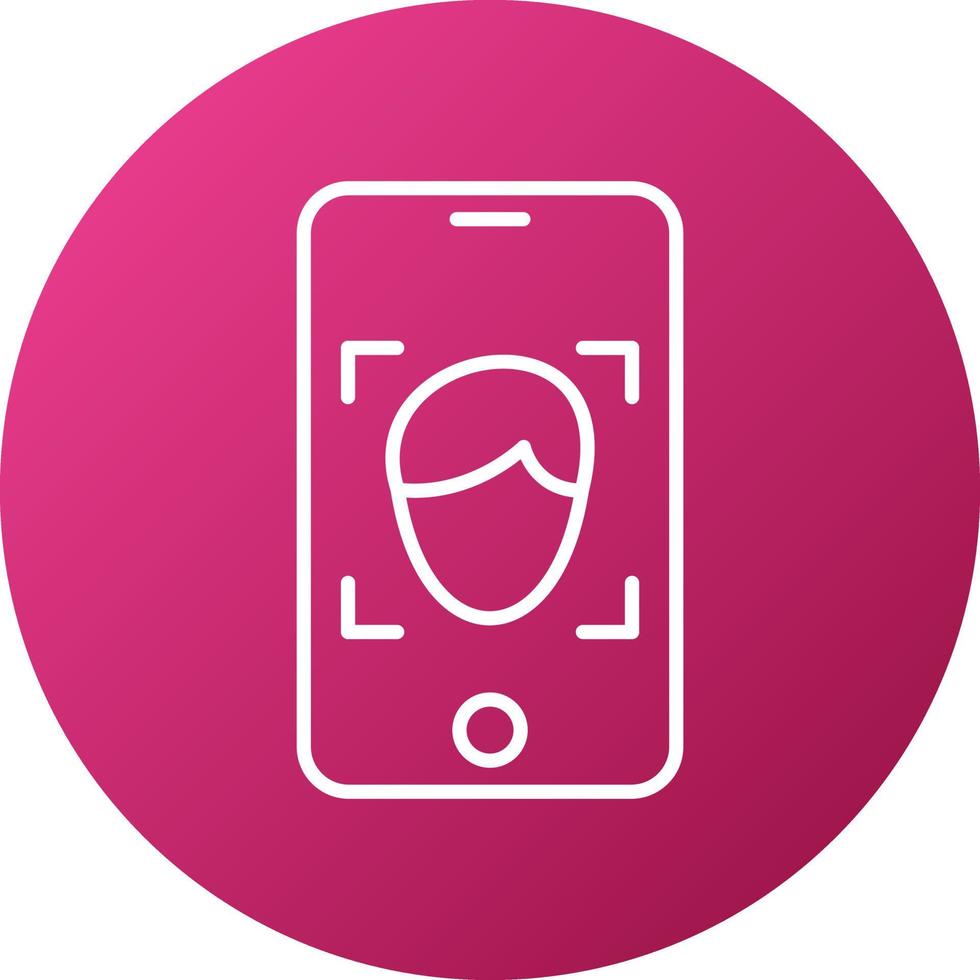 Mobile Face Detection Icon Style vector