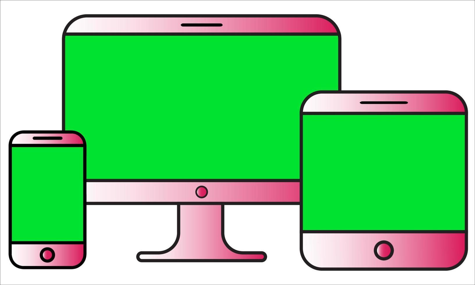 Digital Display pad phone monitor pc set equipment technology bussiness vector