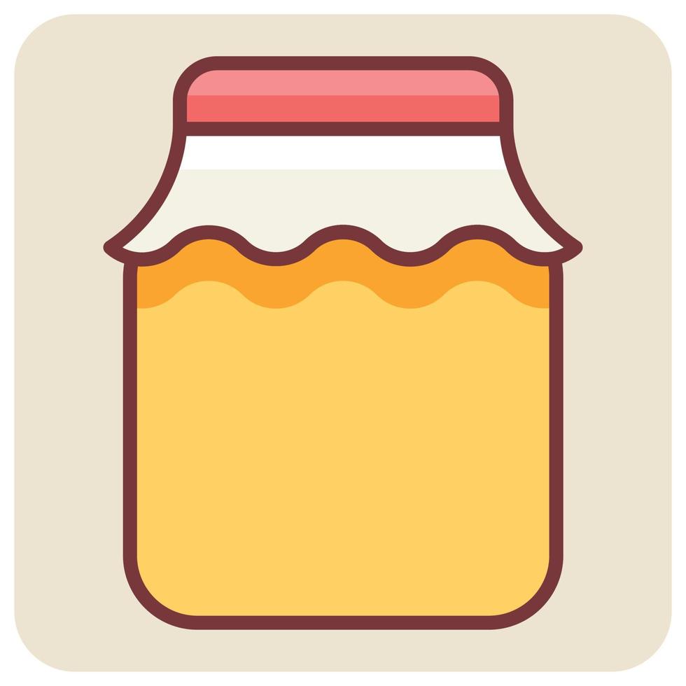 Filled color outline icon for fruit jam. vector