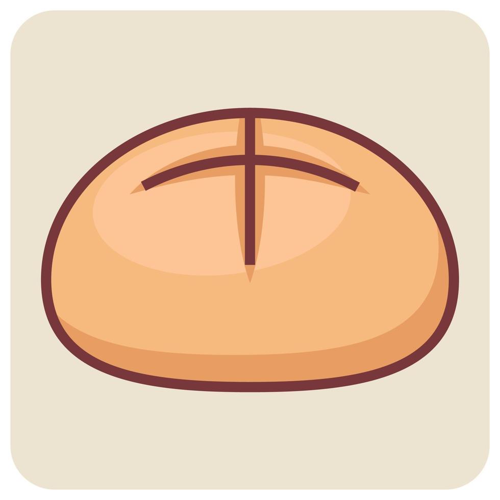 Filled color outline icon for cake. vector