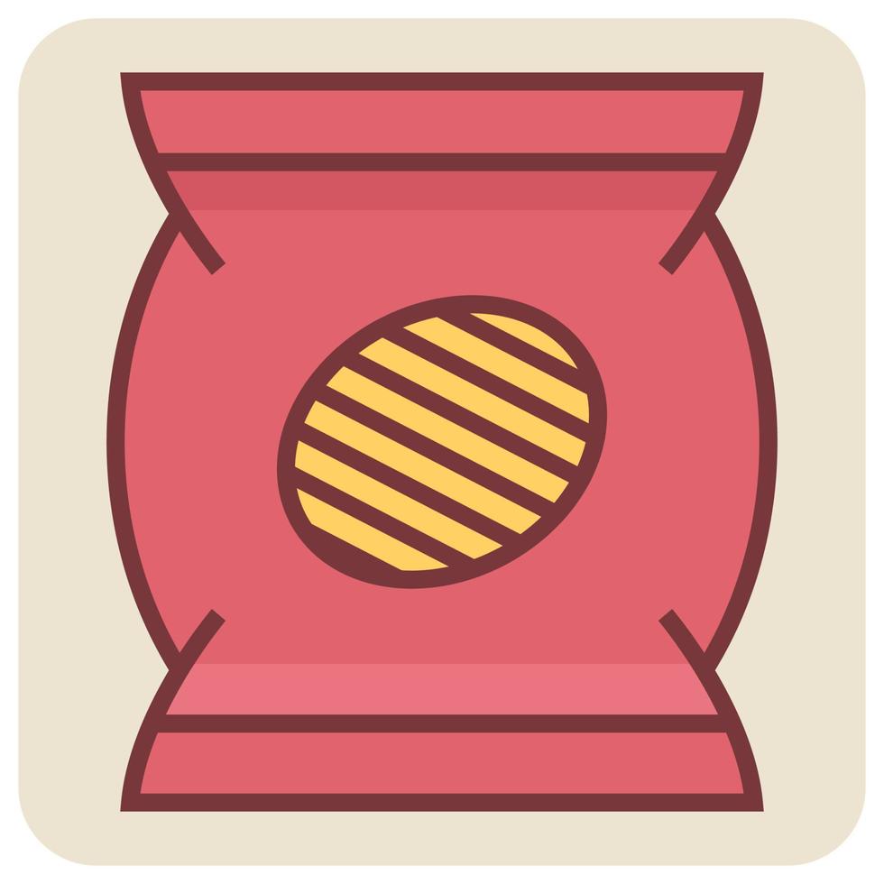 lleno color contorno icono para patata papas fritas. vector