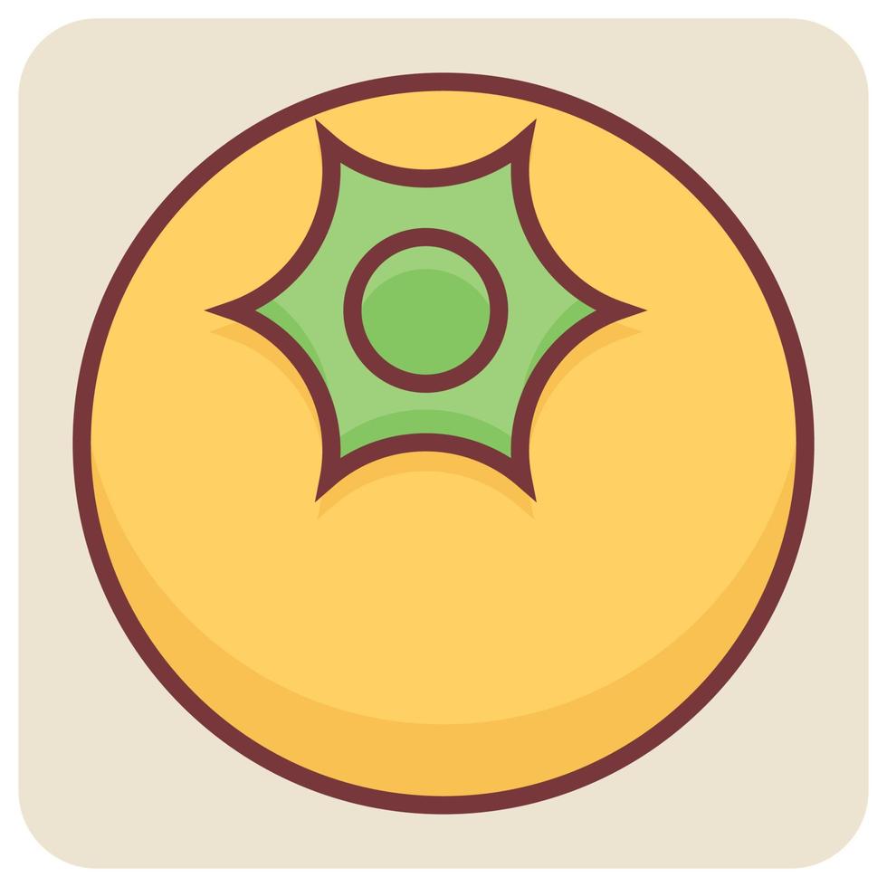 Filled color outline icon for tomato. vector