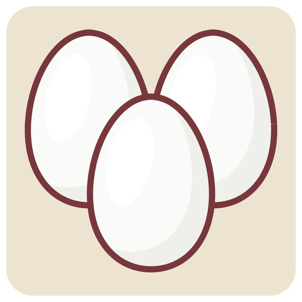 Filled color outline icon for eggs. vector