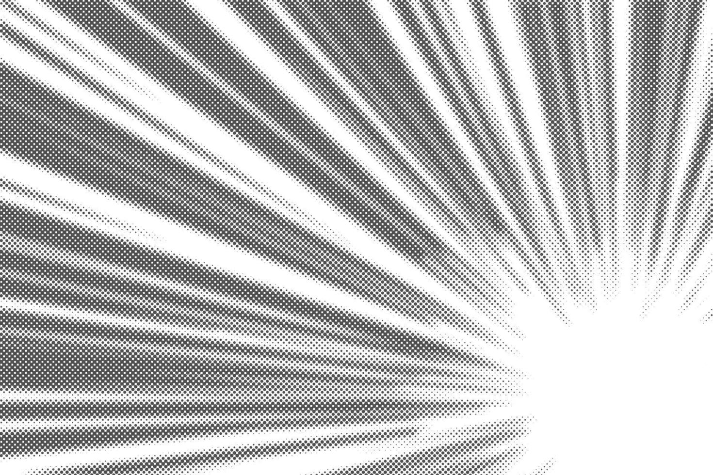 Radial halftone lines background. Comic manga dotted pattern. Cartoon zoom effect with sunrays or bang burst. Vector. vector