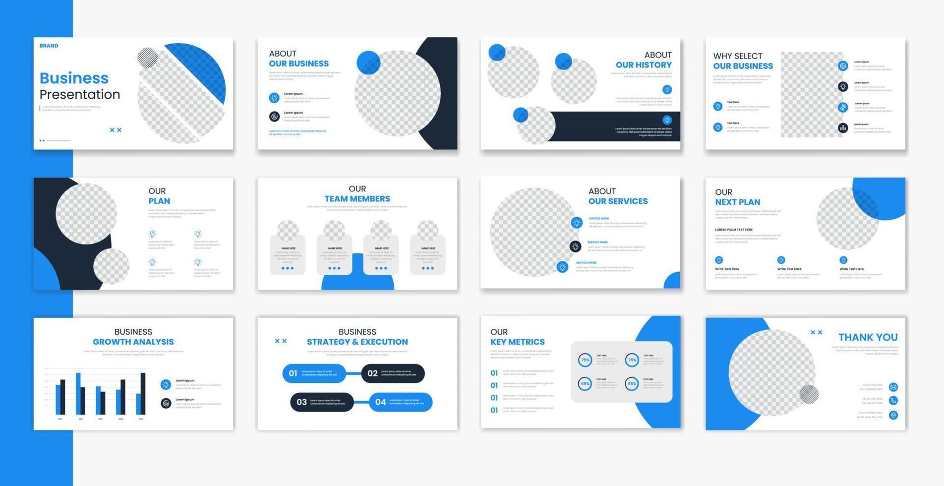 Corporate template presentation design , business presentation for brochure, company profile, portfolio, annual report vector