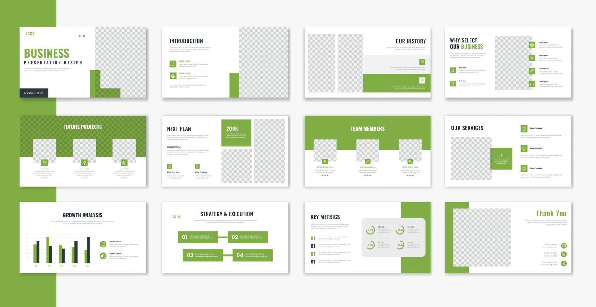 Corporate template presentation design , business presentation for brochure, company profile, portfolio, annual report vector