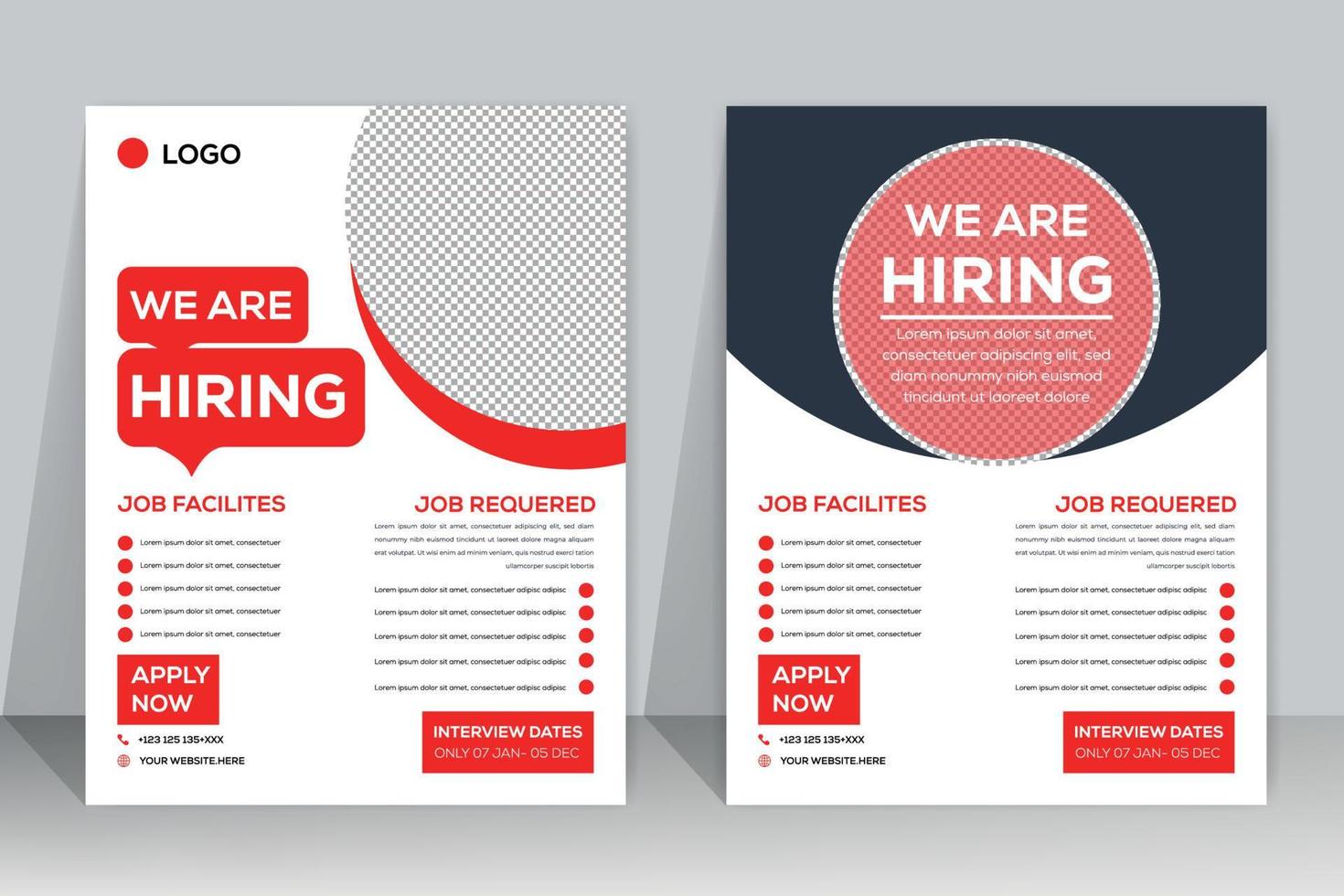 We are hiring flyer design. Job offer leaflet template.  We are hiring Job advertisement flyer template, Vector