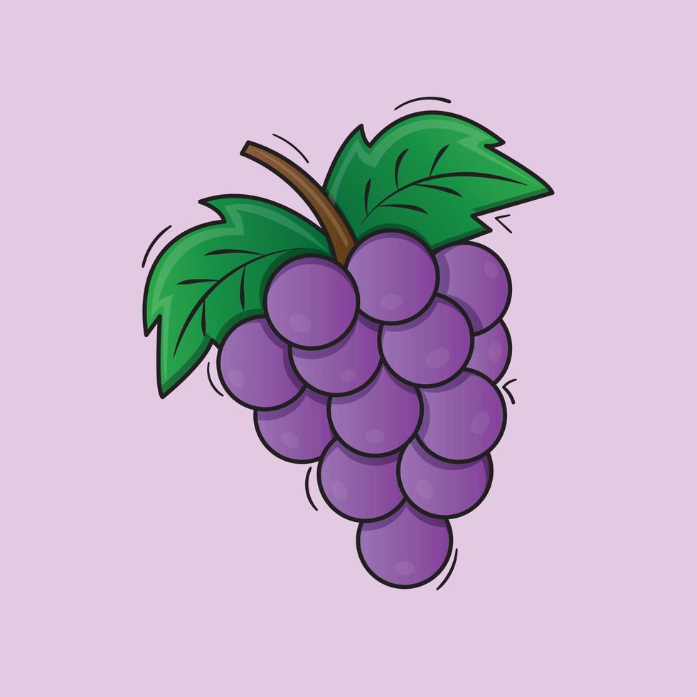 ilustración de uva frutas vector dibujo