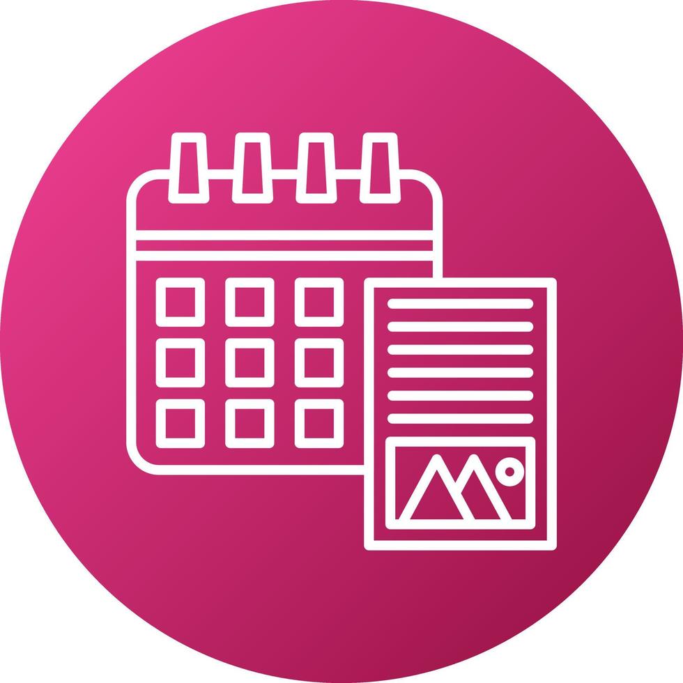 Content Calendar Icon Style vector