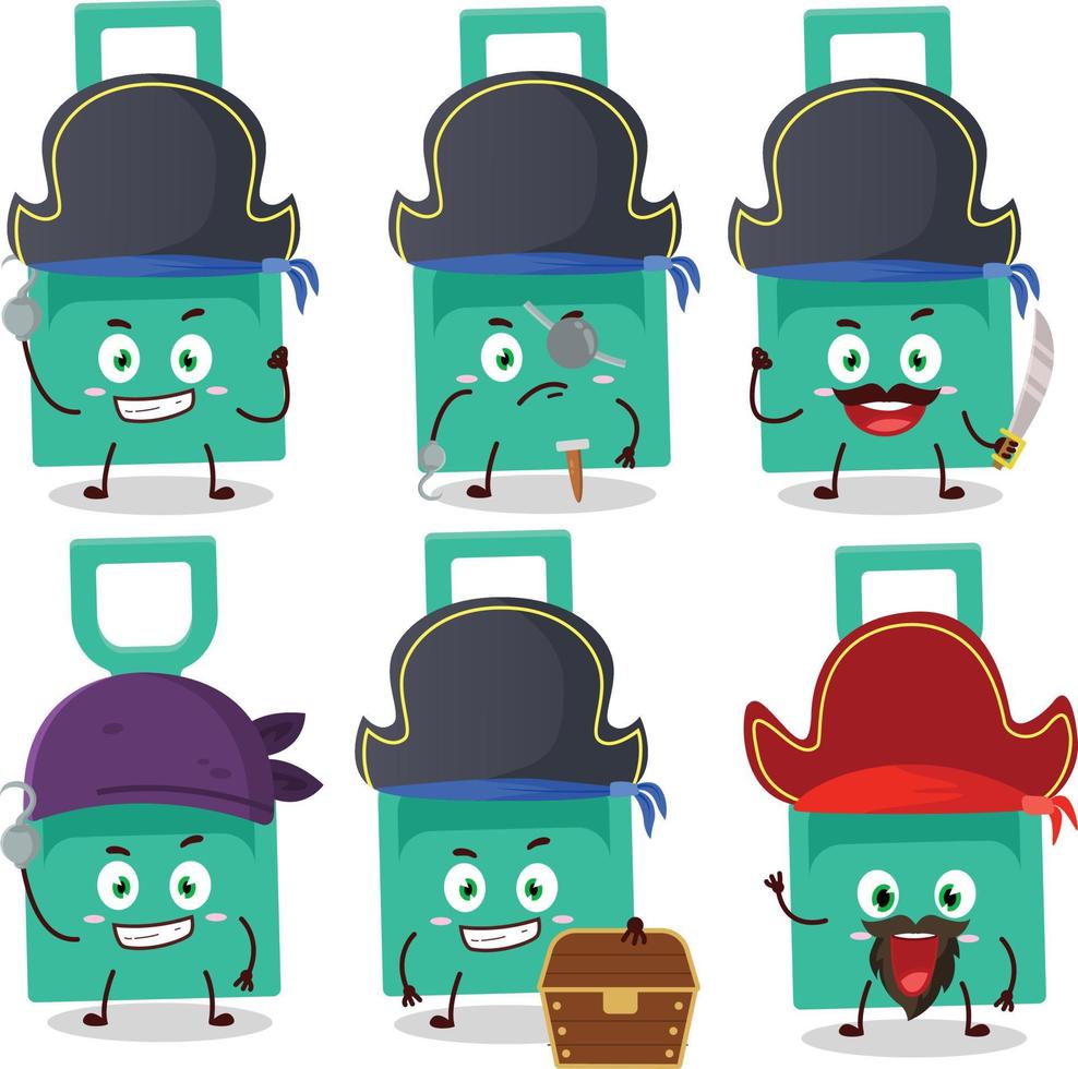 Cartoon character of sand shovel with various pirates emoticons vector