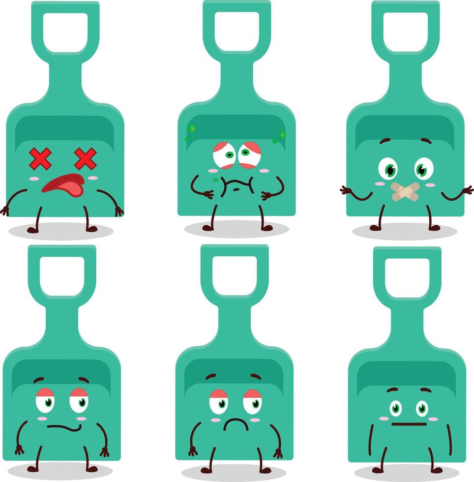 Sand shovel cartoon character with nope expression vector