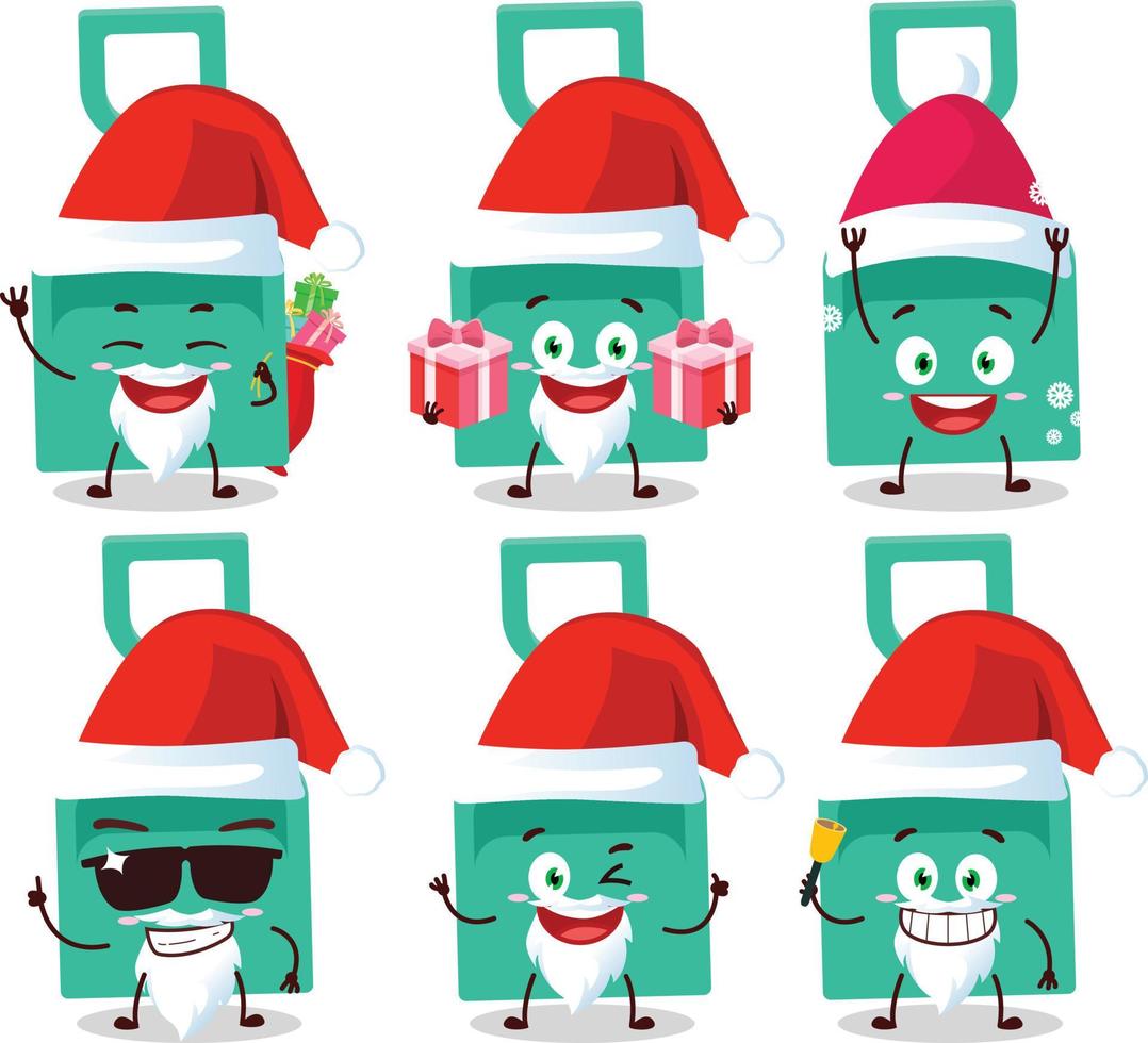 Papa Noel claus emoticones con arena pala dibujos animados personaje vector