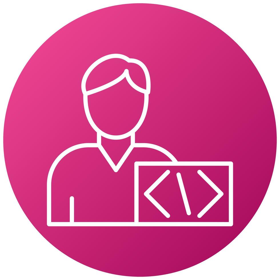 Coder Man Icon Style vector