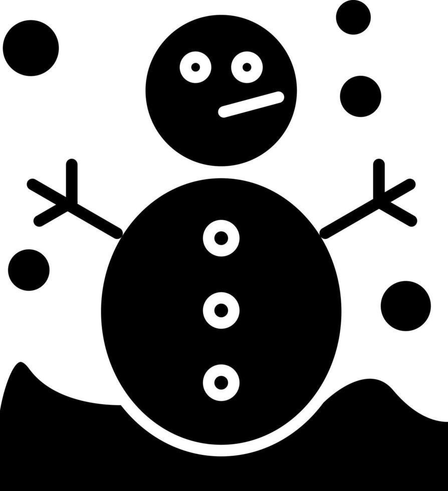 estilo de icono de muñeco de nieve vector