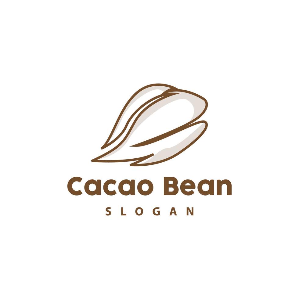 Vintage Cacao Logo, Cocoa Fruit Plant Logo, Chocolate Vector For Bakery, Abstract Line Art Chocolate Design