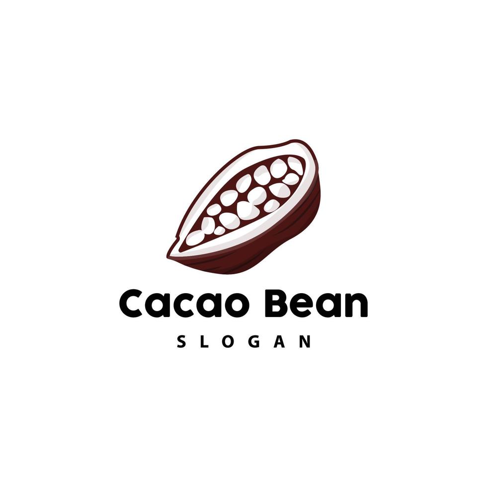 Vintage Cacao Logo, Cocoa Fruit Plant Logo, Chocolate Vector For Bakery, Abstract Line Art Chocolate Design