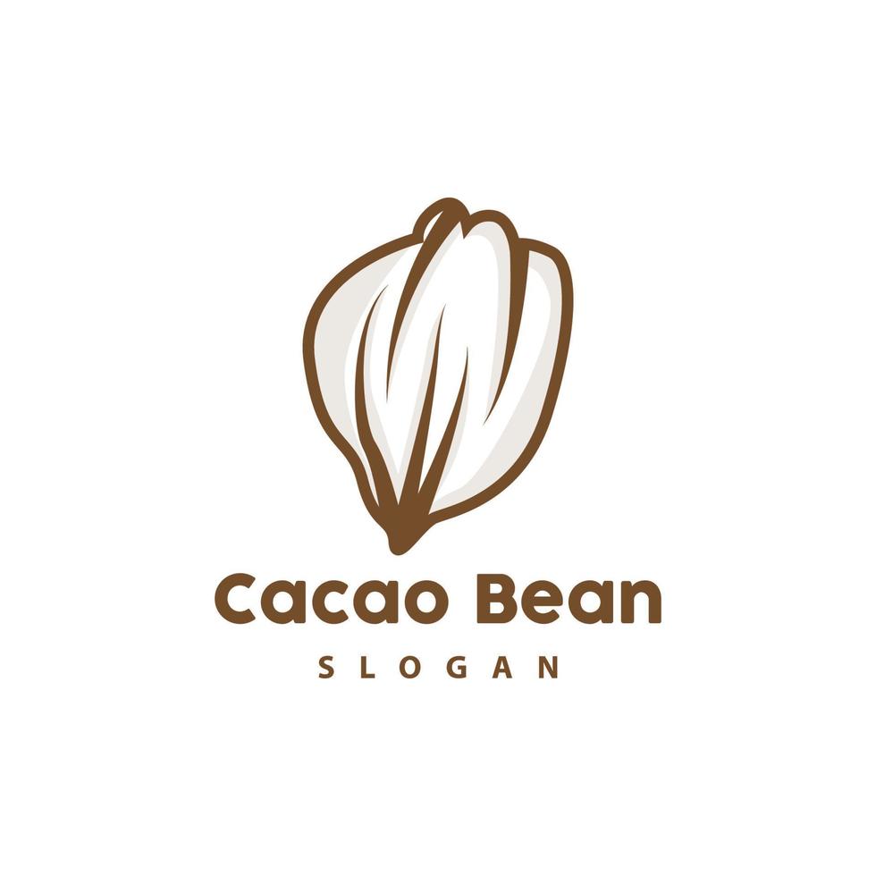 Vintage Cacao Logo, Cocoa Fruit Plant Logo, Chocolate Vector For Bakery, Abstract Line Art Chocolate Design