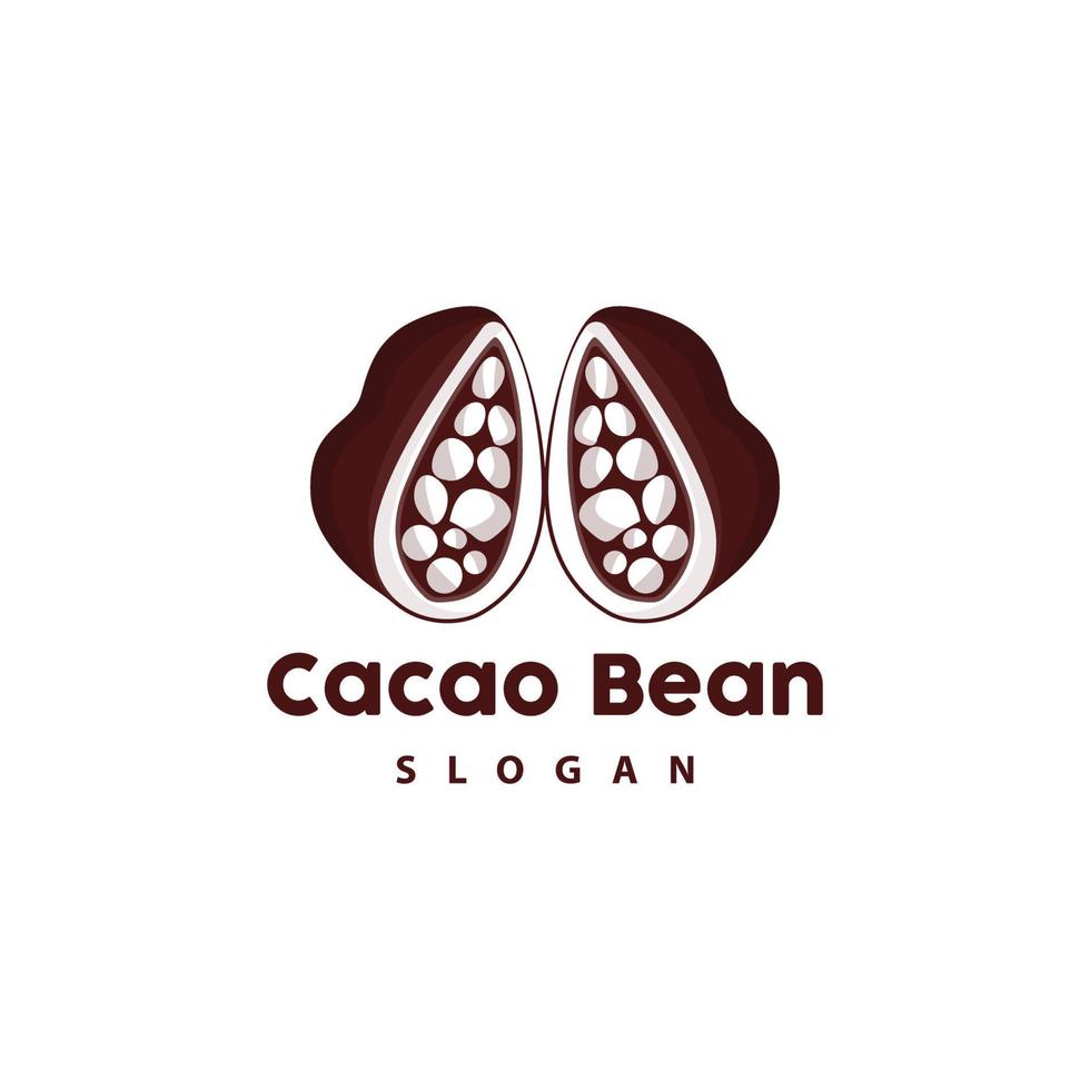 Vintage Cacao Logo, Cocoa Fruit Plant Logo, Chocolate Vector For Bakery, Abstract Line Art Chocolate Design