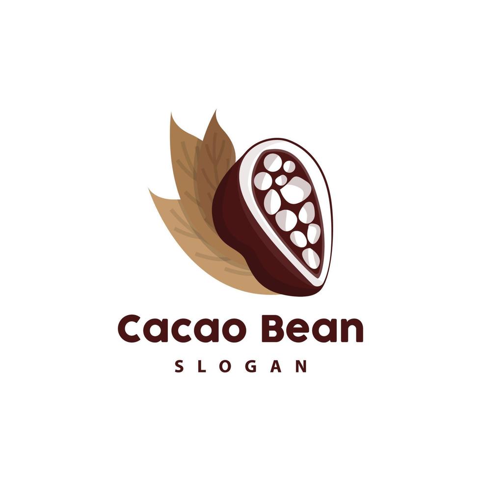 Vintage Cacao Logo, Cocoa Fruit Plant Logo, Chocolate Vector For Bakery, Abstract Line Art Chocolate Design