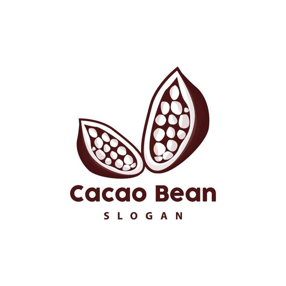 Vintage Cacao Logo, Cocoa Fruit Plant Logo, Chocolate Vector For Bakery, Abstract Line Art Chocolate Design