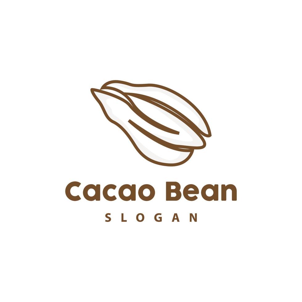 Vintage Cacao Logo, Cocoa Fruit Plant Logo, Chocolate Vector For Bakery, Abstract Line Art Chocolate Design