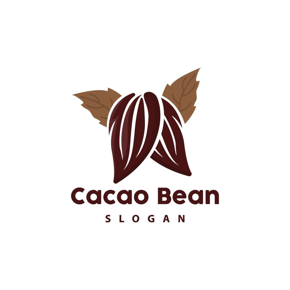 Clásico cacao logo, cacao Fruta planta logo, chocolate vector para panadería, resumen línea Arte chocolate diseño