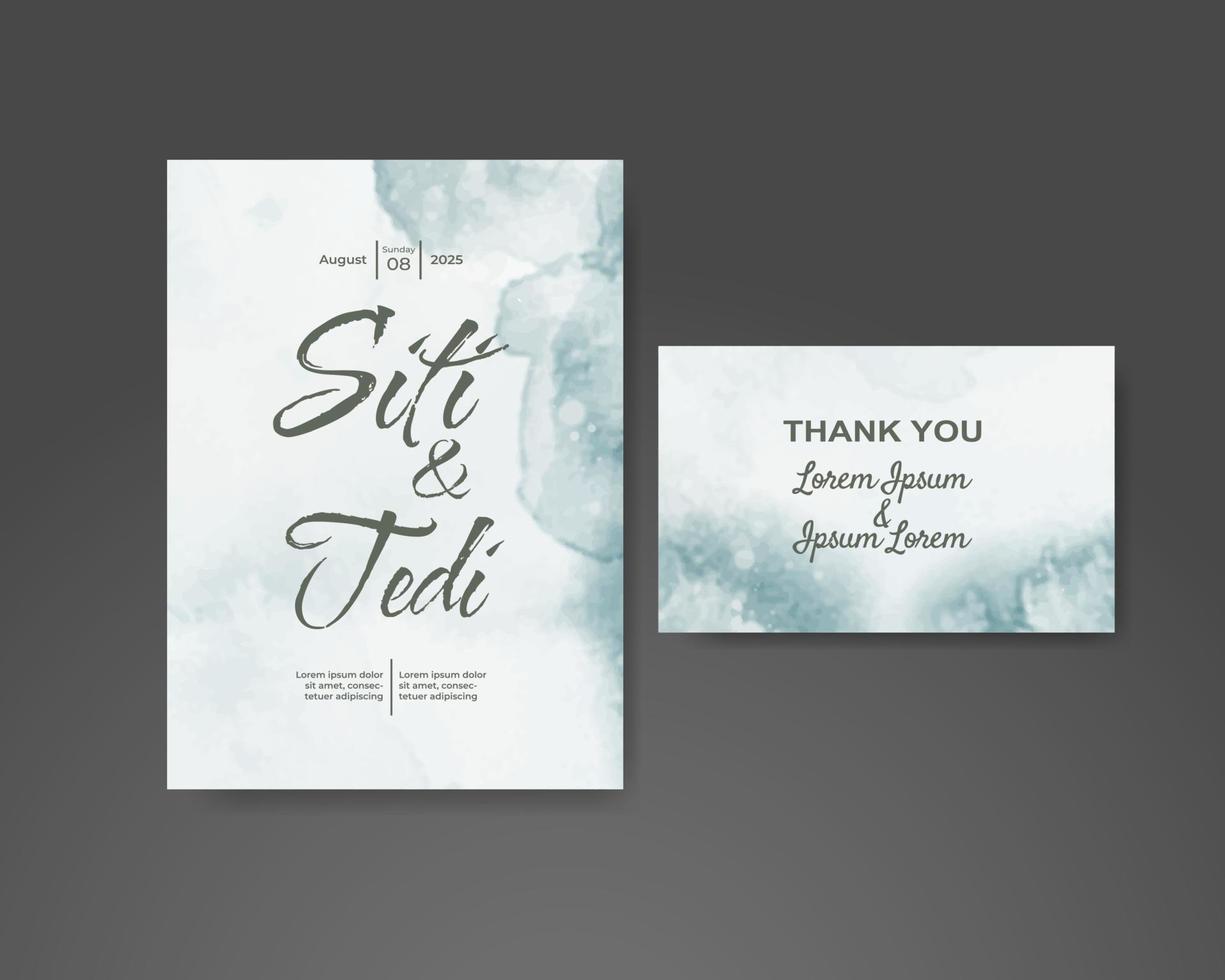 Wedding invitation with abstract watercolor background vector