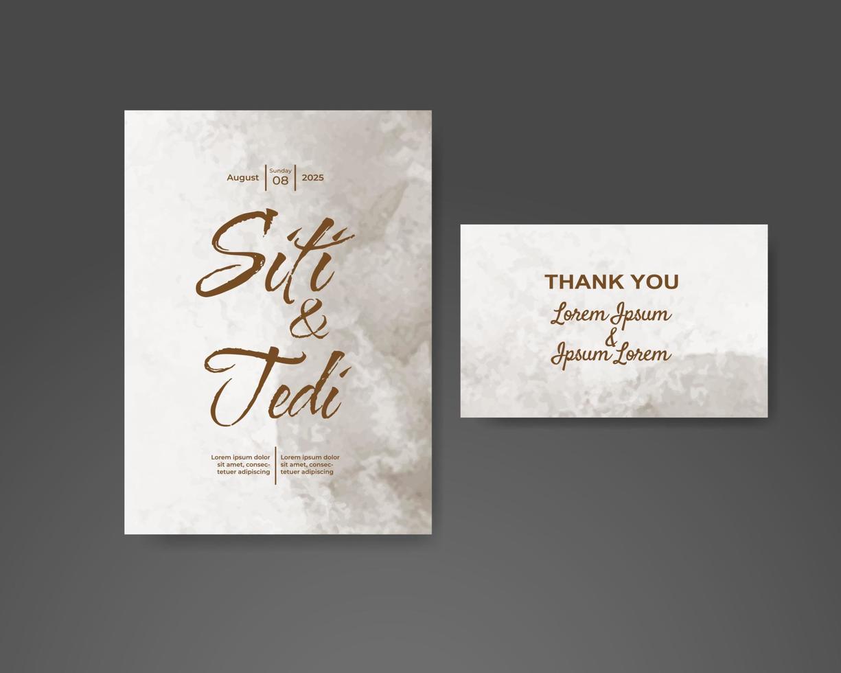 Wedding invitation with abstract watercolor background vector
