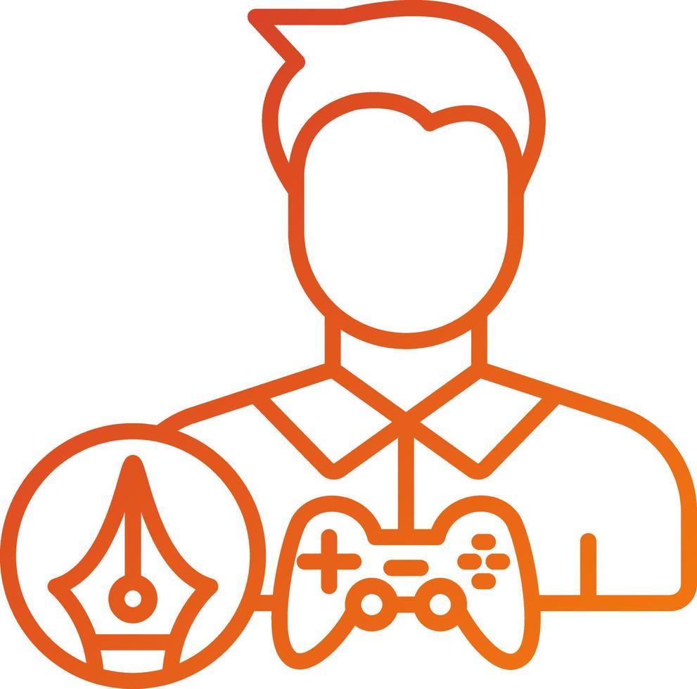 Game Designer Male Icon Style vector