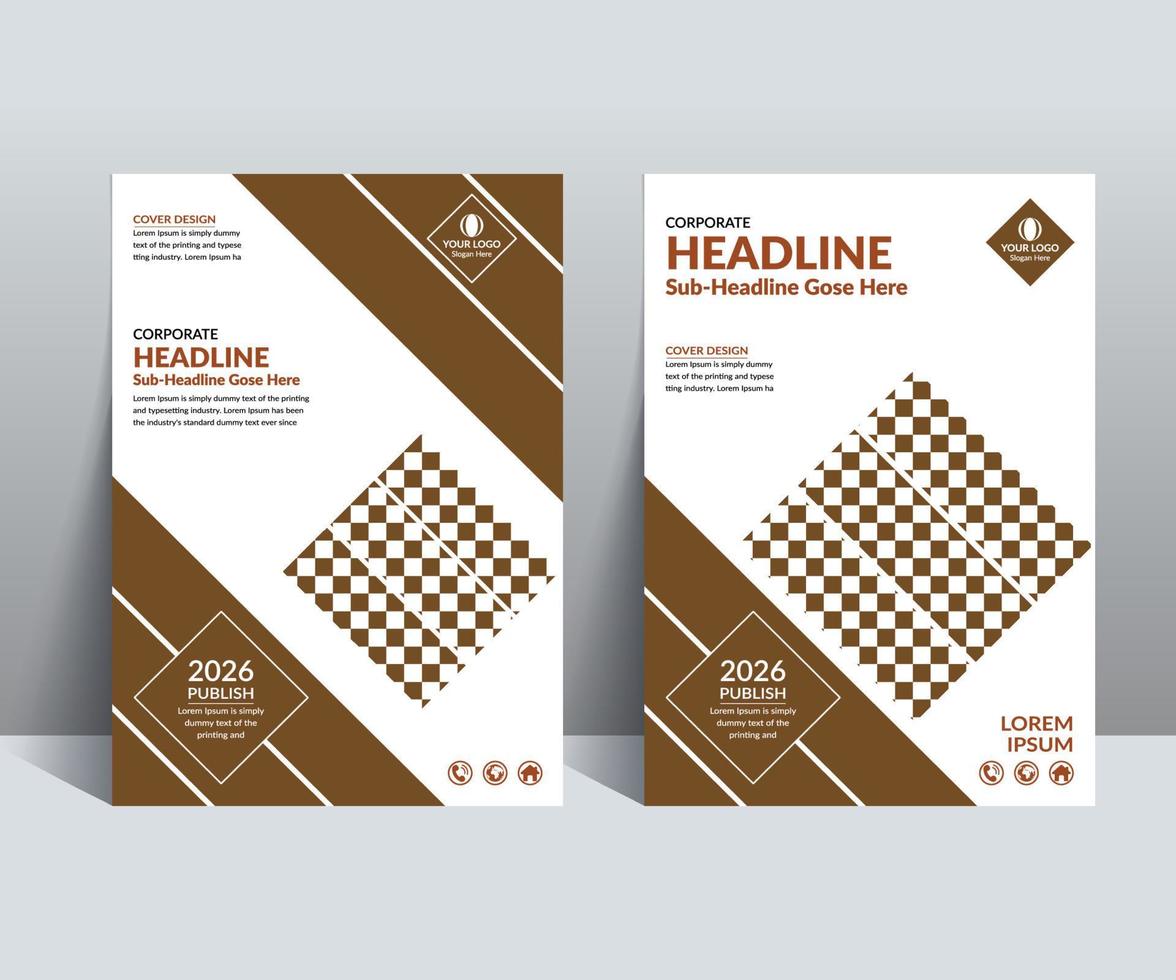 Bifold Brochure Template and Book Cover Design vector