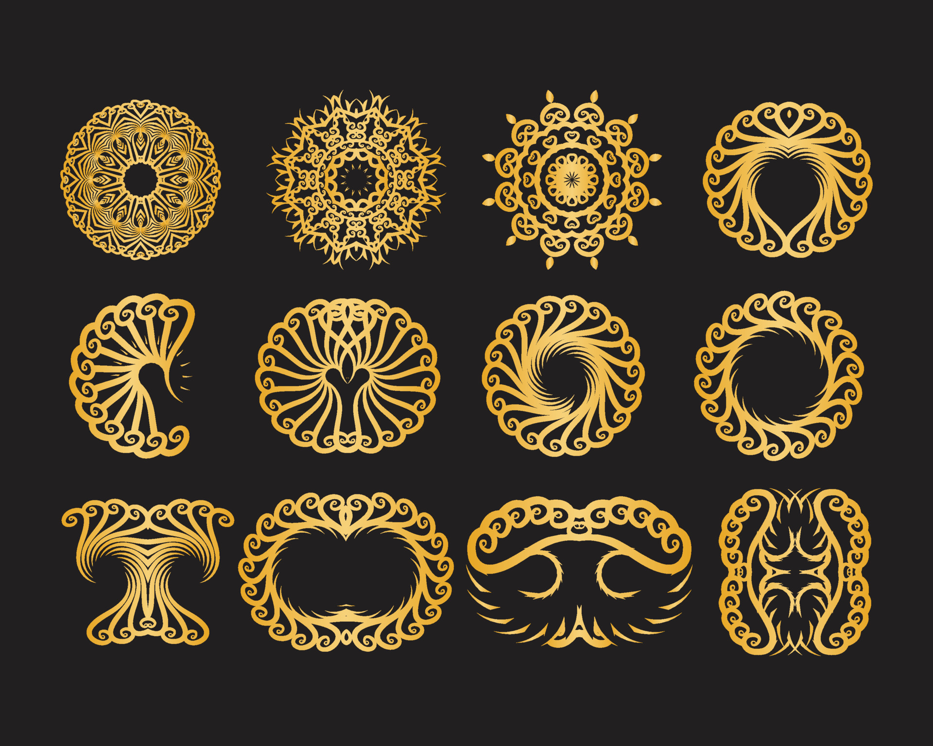 Free vector collection set of label ornament vector illustration