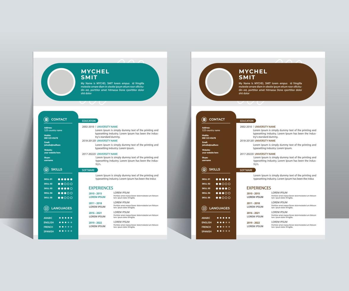 Clean Resume CV Template vector