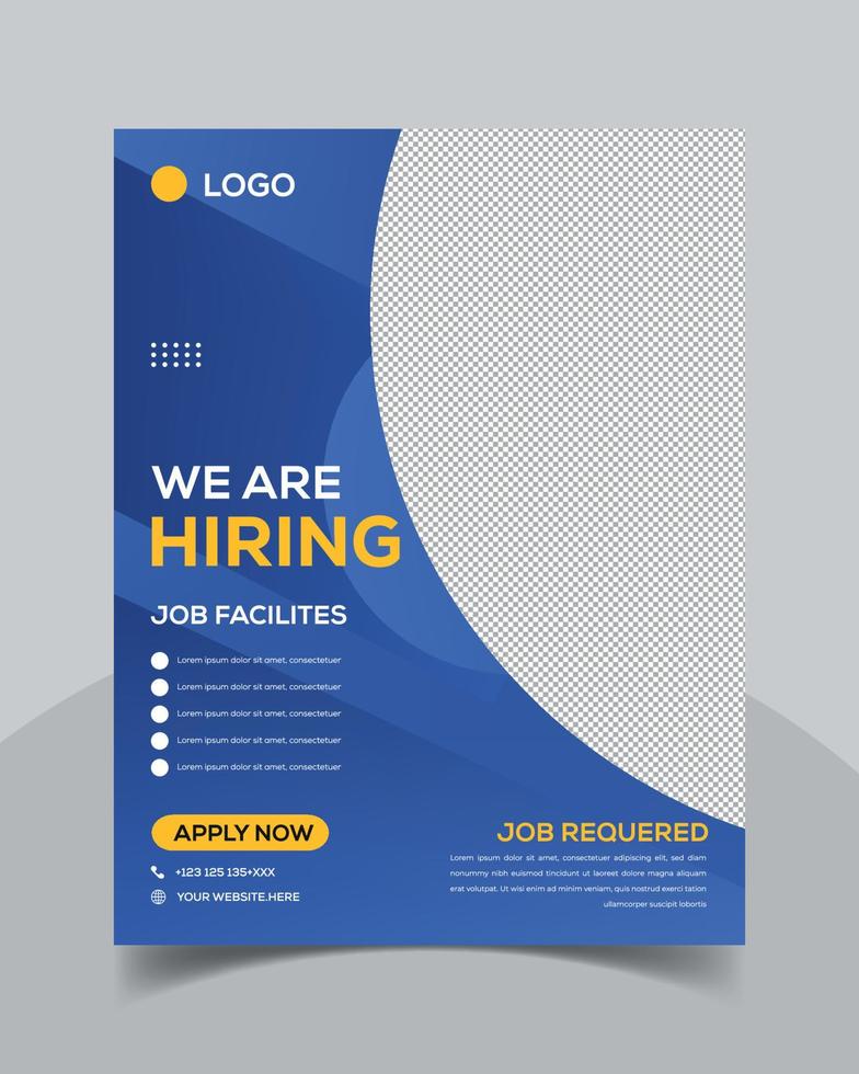 We are hiring flyer design. Job offer leaflet template.  We are hiring Job advertisement flyer template, Vector