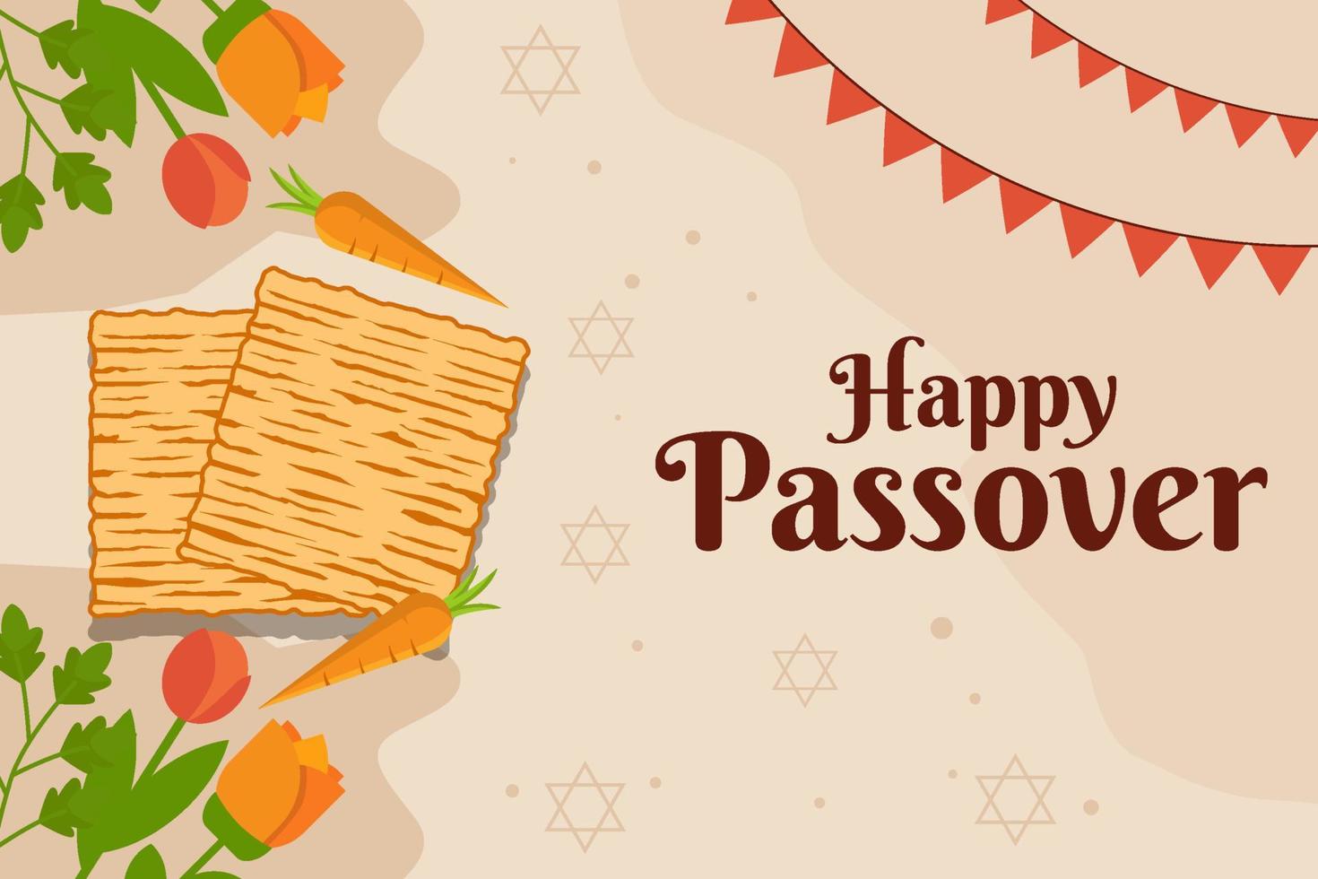 happy passover horizontal banner illustration in flat design vector