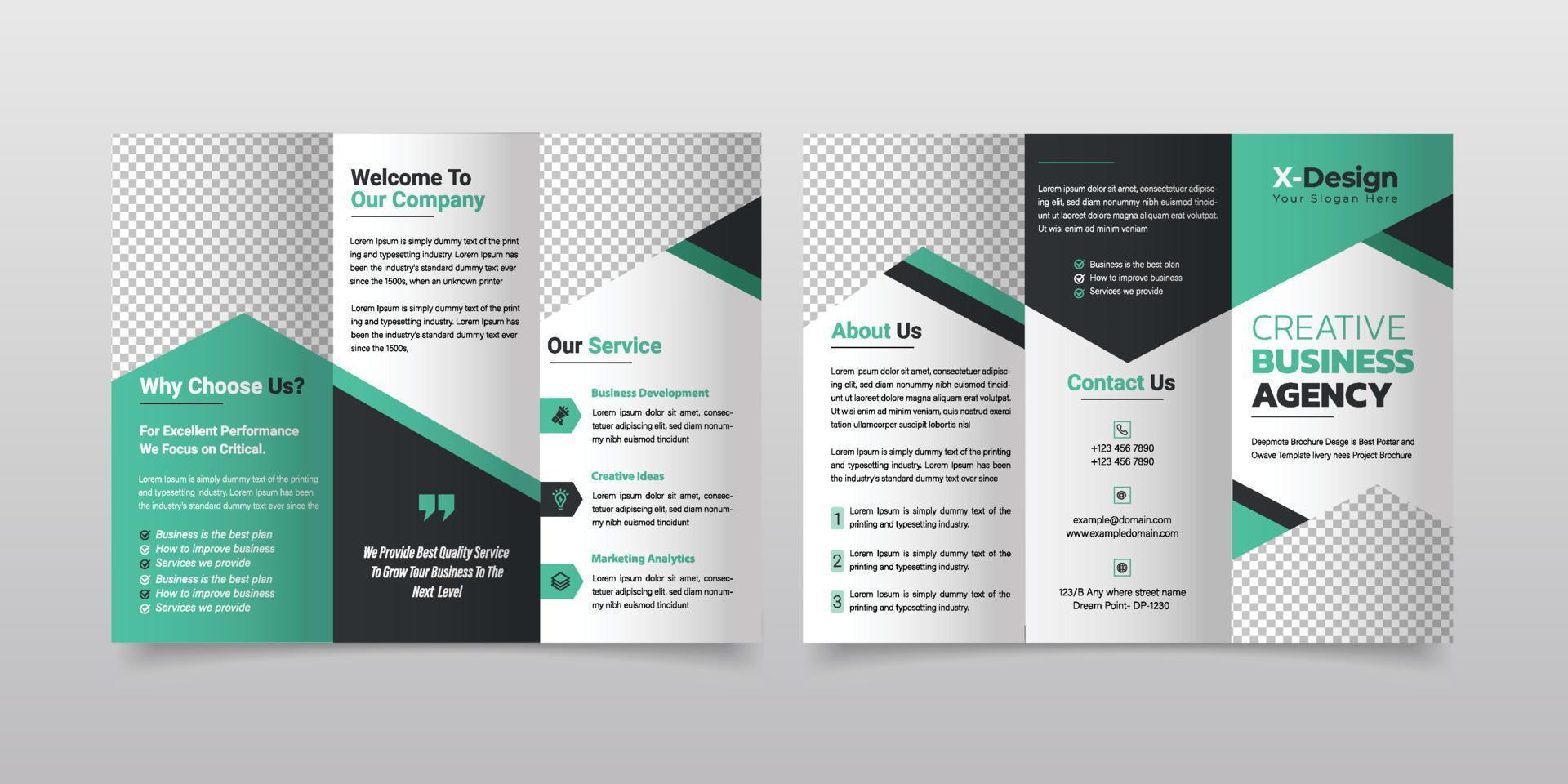 Company profile brochure design template, Professional business trifold brochure vector