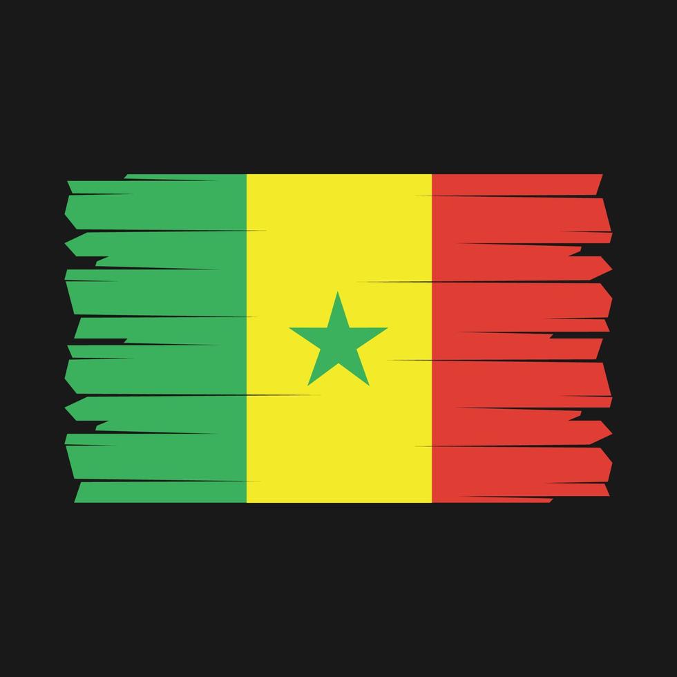 Senegal Flag Brush Vector