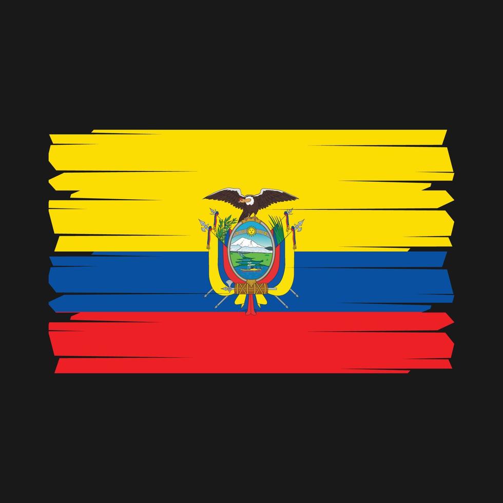 vector de pincel de bandera de ecuador