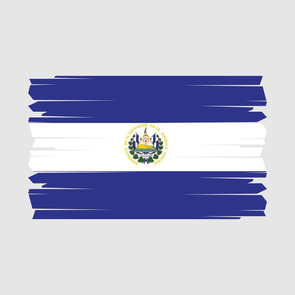 El Salvador Flag Brush Vector