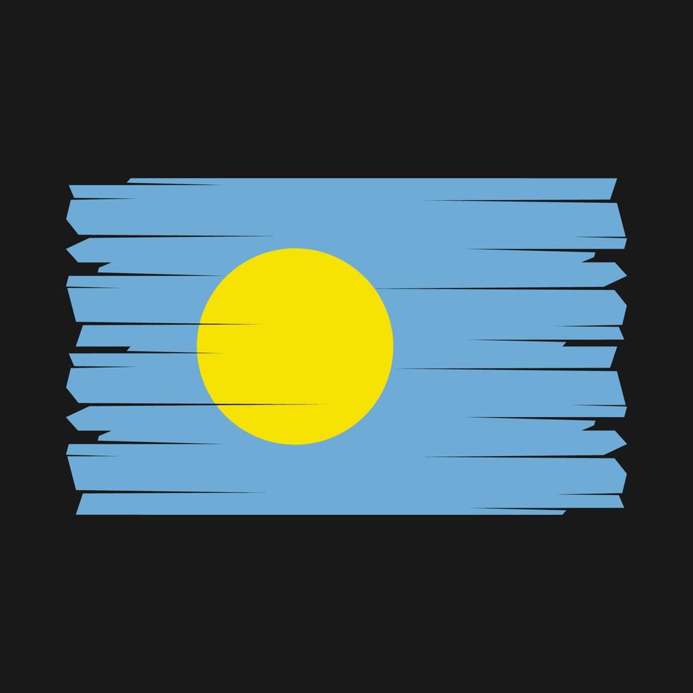 Palau Flag Brush Vector