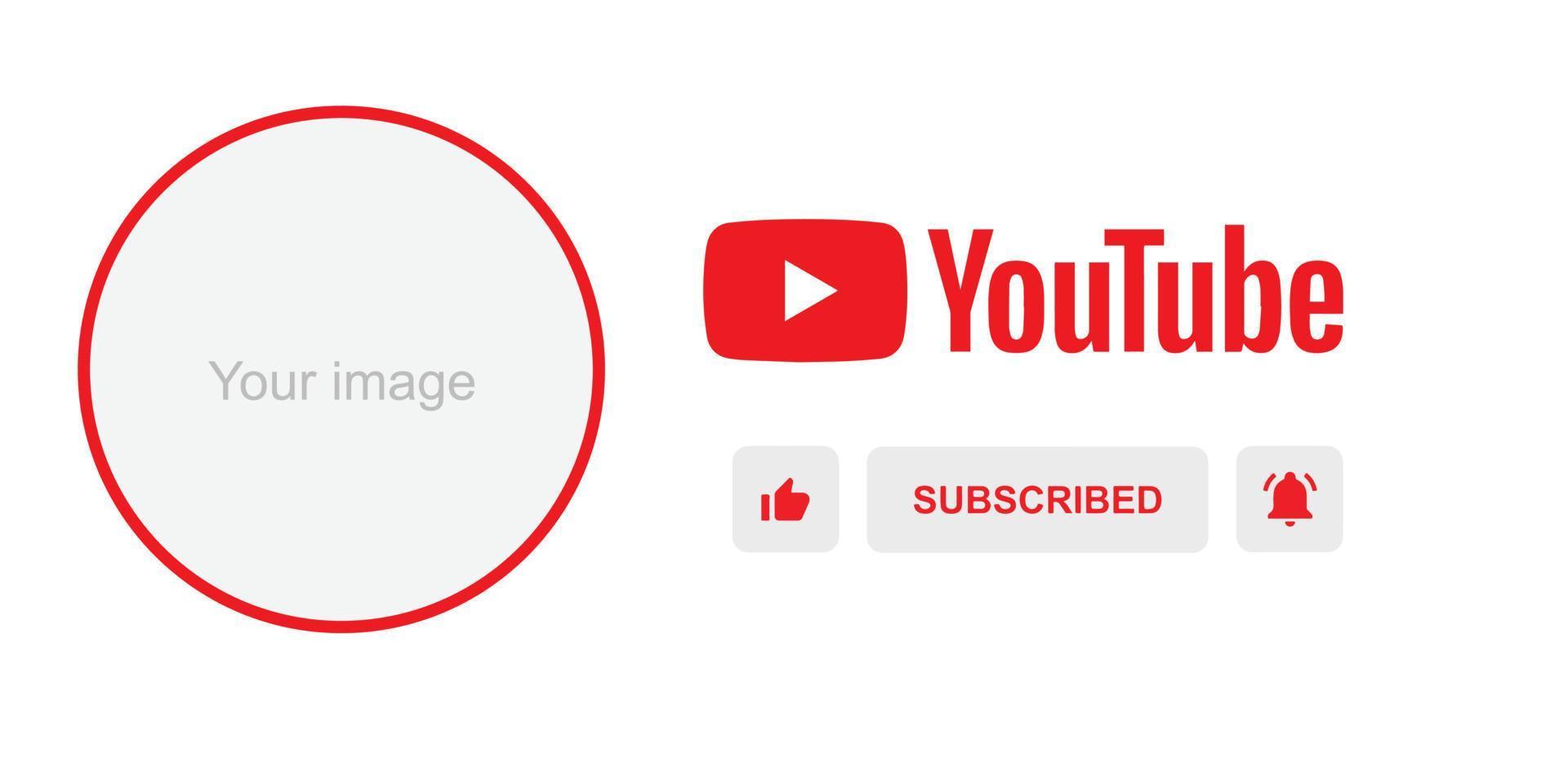 Youtube Channel Name Lower Third. Red Broadcast Banner for Video On Black Background. Vector Illustration