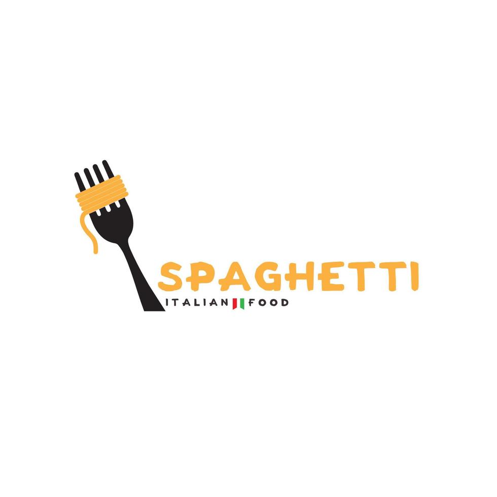 italiano tradicional comida espaguetis logo restaurante pasta símbolo icono vector ilustración diseño